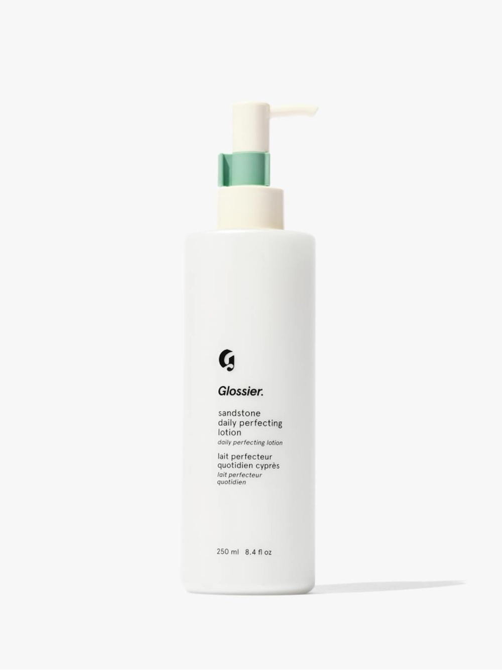 GLOSSIER. SANDSTONE DAILY PERFECTING LOTION Full Size 8.4 Oz NEW w/CLICK-LOCK!